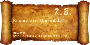 Kronstein Barnabás névjegykártya